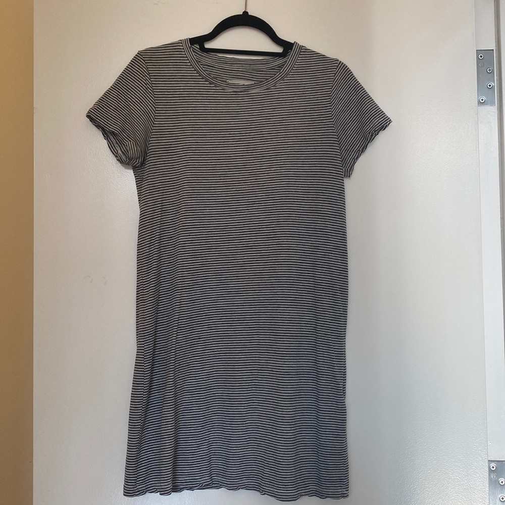 Current Elliot white and grey cotton jersey dress